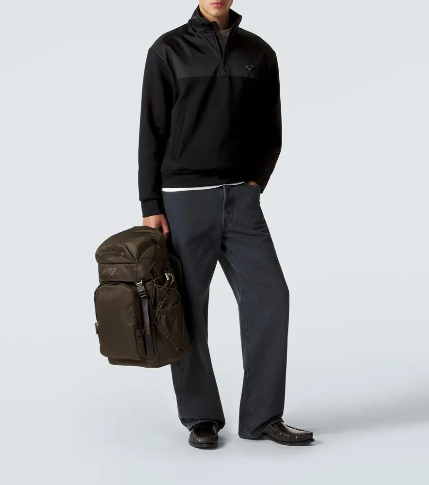 Prada Cotton-blend fleece half-zip sweatshirt | Thumbnail 4 Prada Cotton-blend fleece half-zip sweatshirt | Thumbnail 4