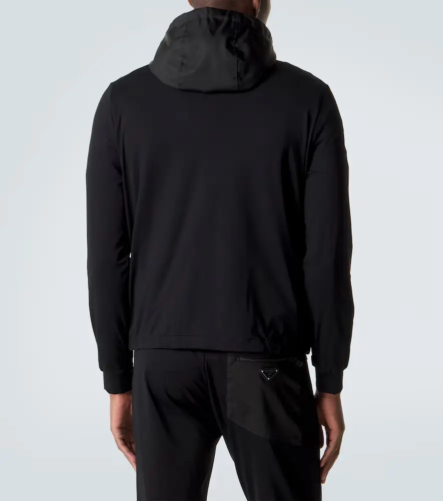 Prada Re-Nylon and cotton-blend hoodie | Thumbnail 2 Prada Re-Nylon and cotton-blend hoodie | Thumbnail 2