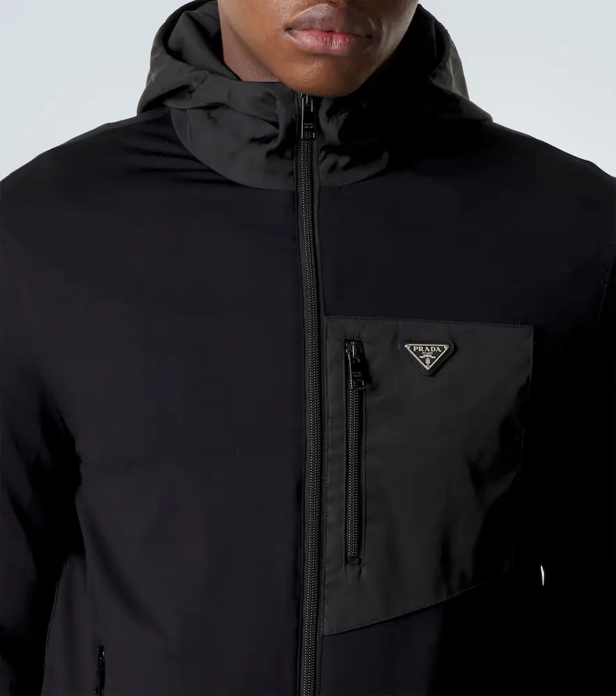 Prada Re-Nylon and cotton-blend hoodie | Thumbnail 4 Prada Re-Nylon and cotton-blend hoodie | Thumbnail 4