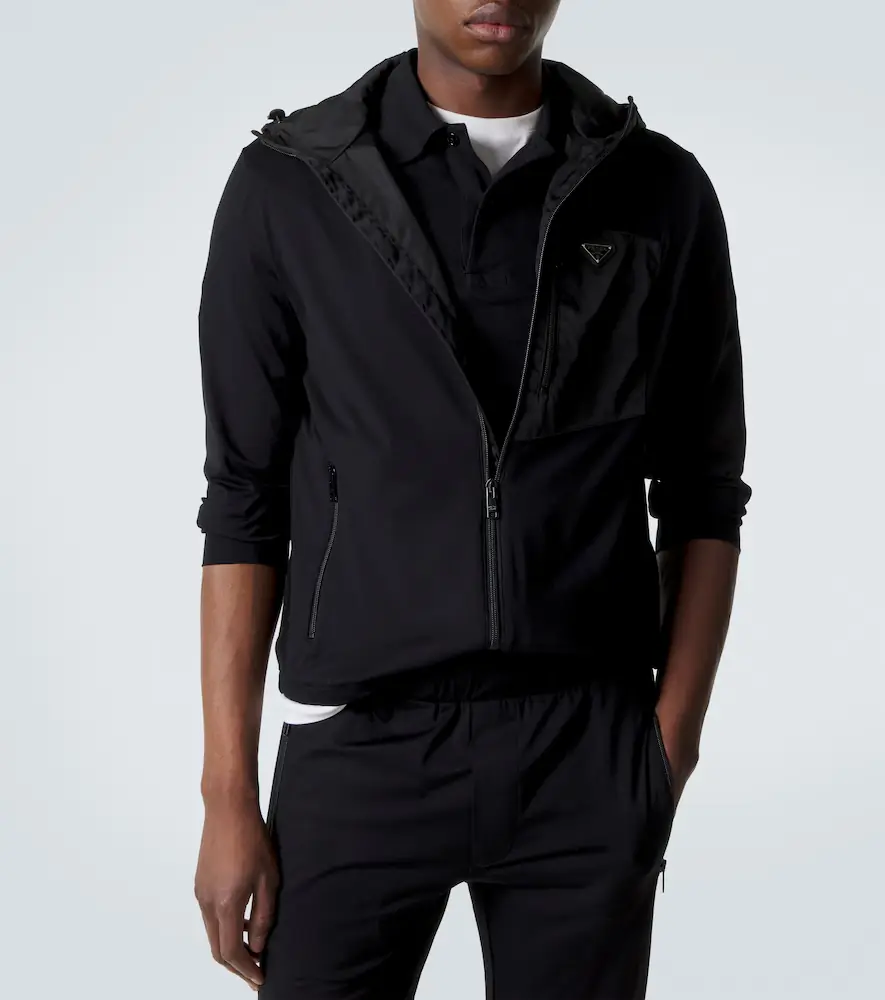 Prada Re-Nylon and cotton-blend hoodie | Thumbnail 5 Prada Re-Nylon and cotton-blend hoodie | Thumbnail 5