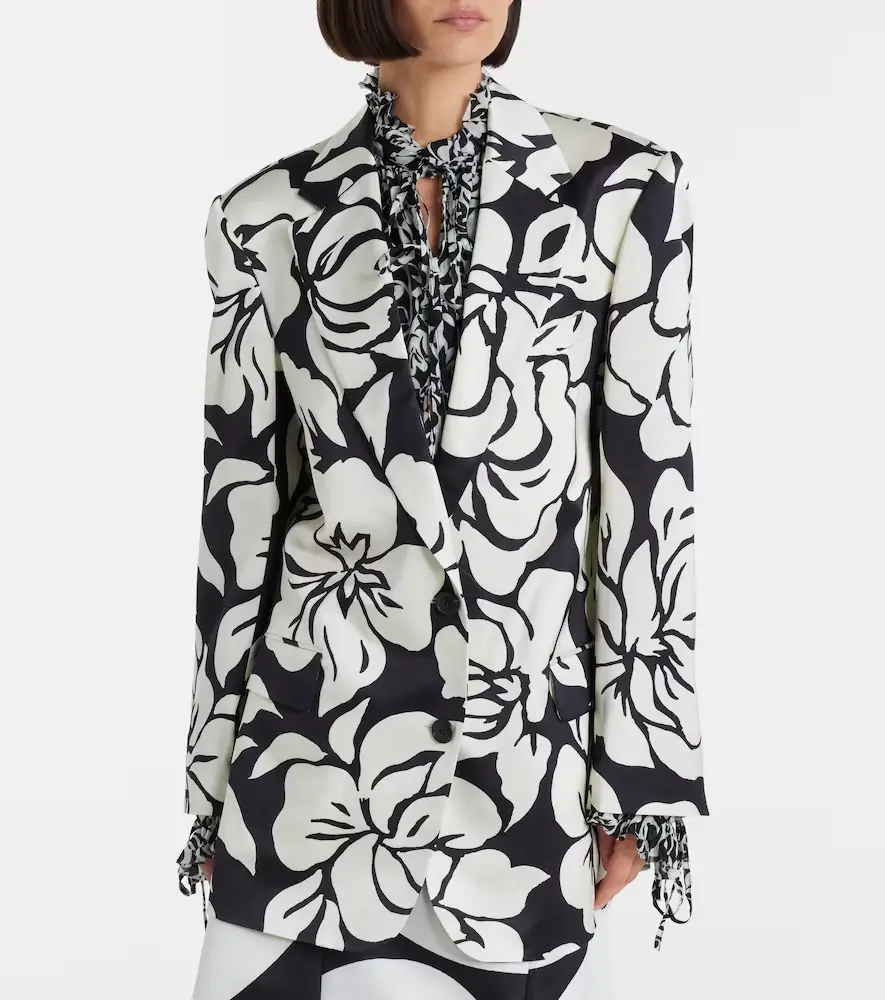 Dries Van Noten Floral satin blazer | Thumbnail 4 Dries Van Noten Floral satin blazer | Thumbnail 4