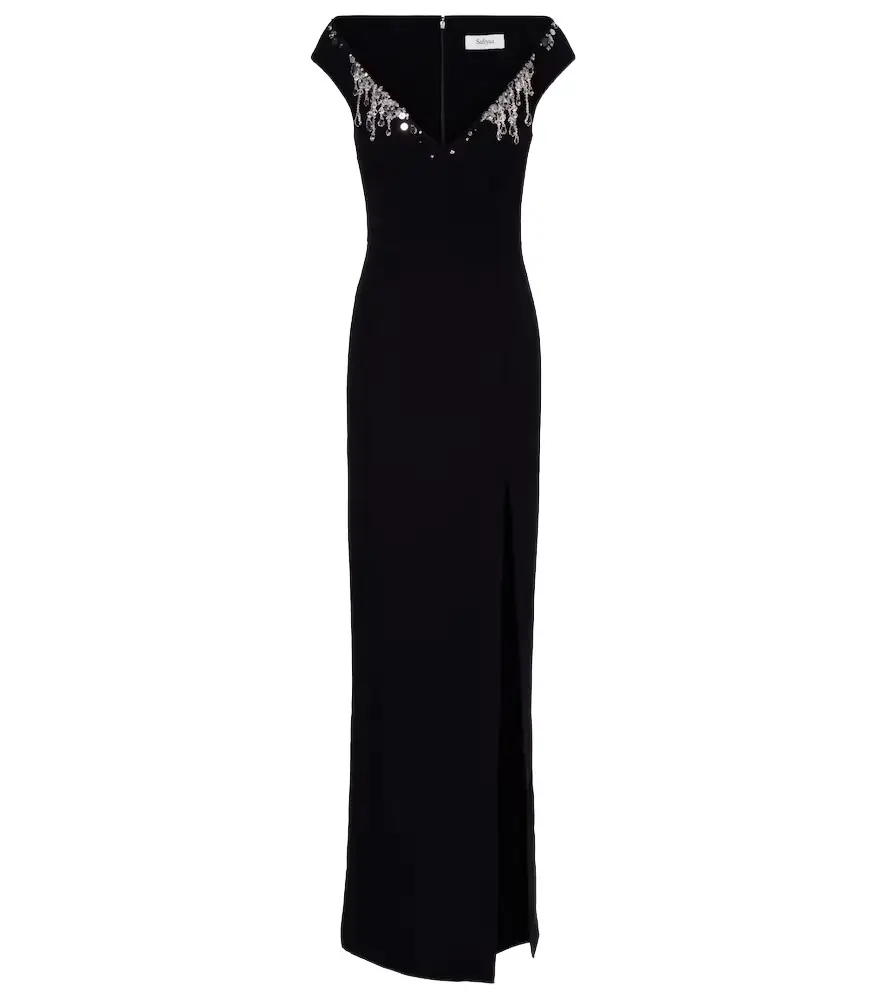 Safiyaa Lucrezia embellished crêpe gown | Image 1 Safiyaa Lucrezia embellished crêpe gown | Image 1