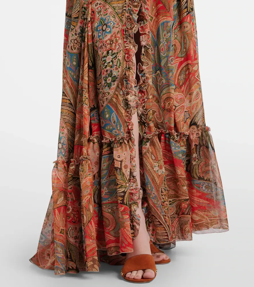 Etro Printed silk maxi skirt | Thumbnail 3