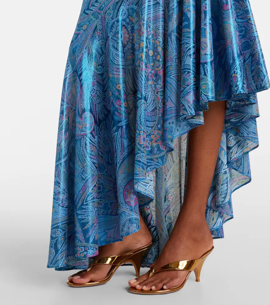 Etro Paisley asymmetric ruffled midi dress | Thumbnail 2