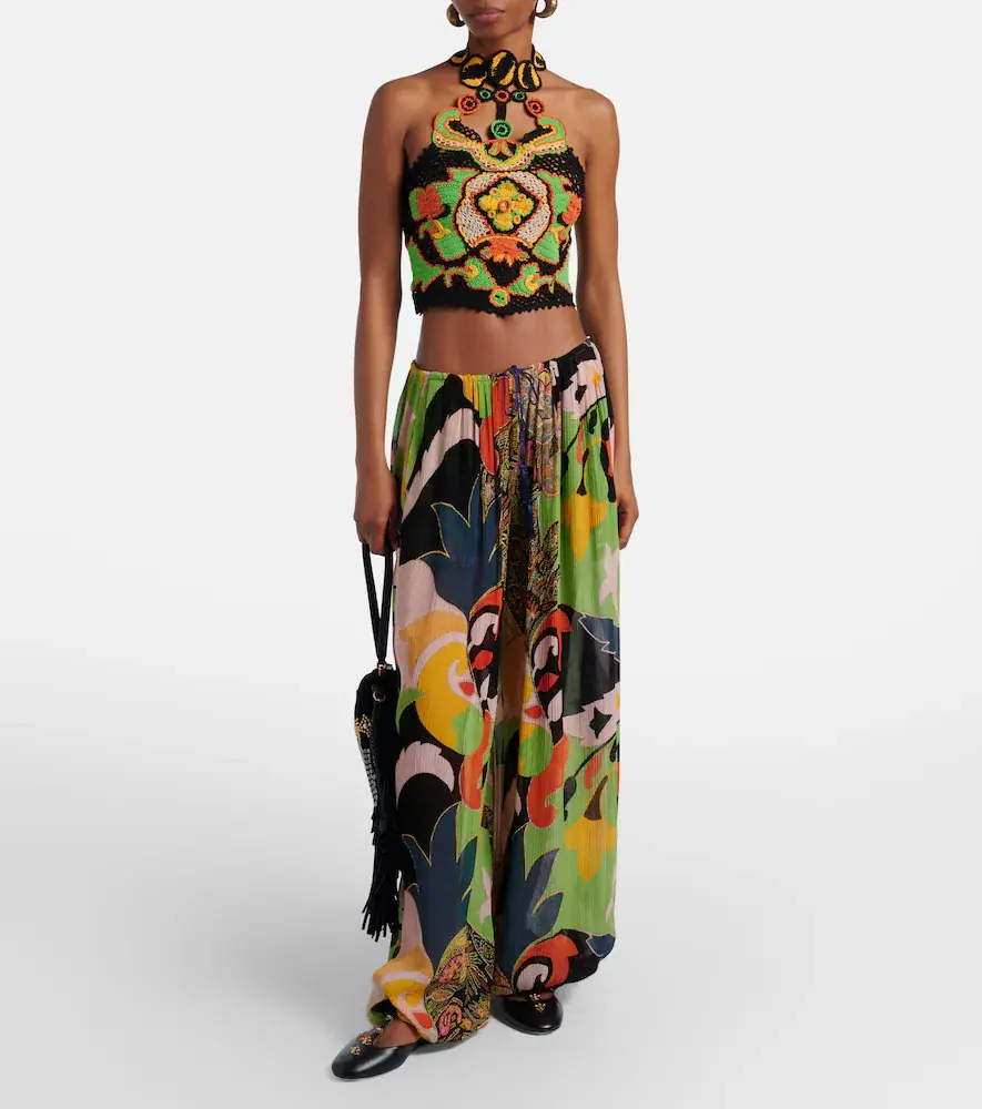 Etro Floral crochet cotton crop top | Thumbnail 2 Etro Floral crochet cotton crop top | Thumbnail 2