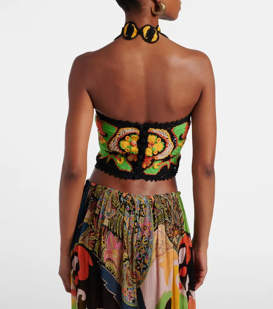 Etro Floral crochet cotton crop top | Thumbnail 4 Etro Floral crochet cotton crop top | Thumbnail 4