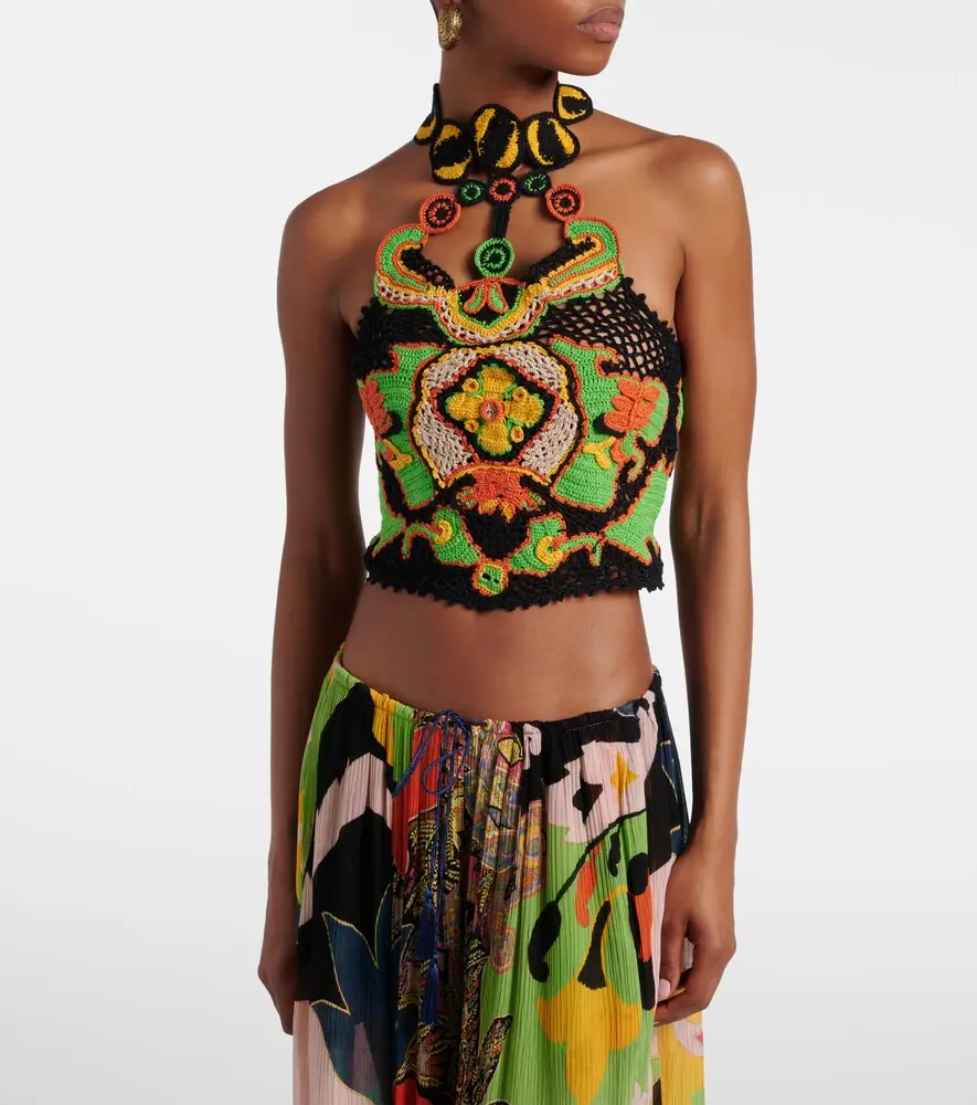 Etro Floral crochet cotton crop top | Thumbnail 5 Etro Floral crochet cotton crop top | Thumbnail 5