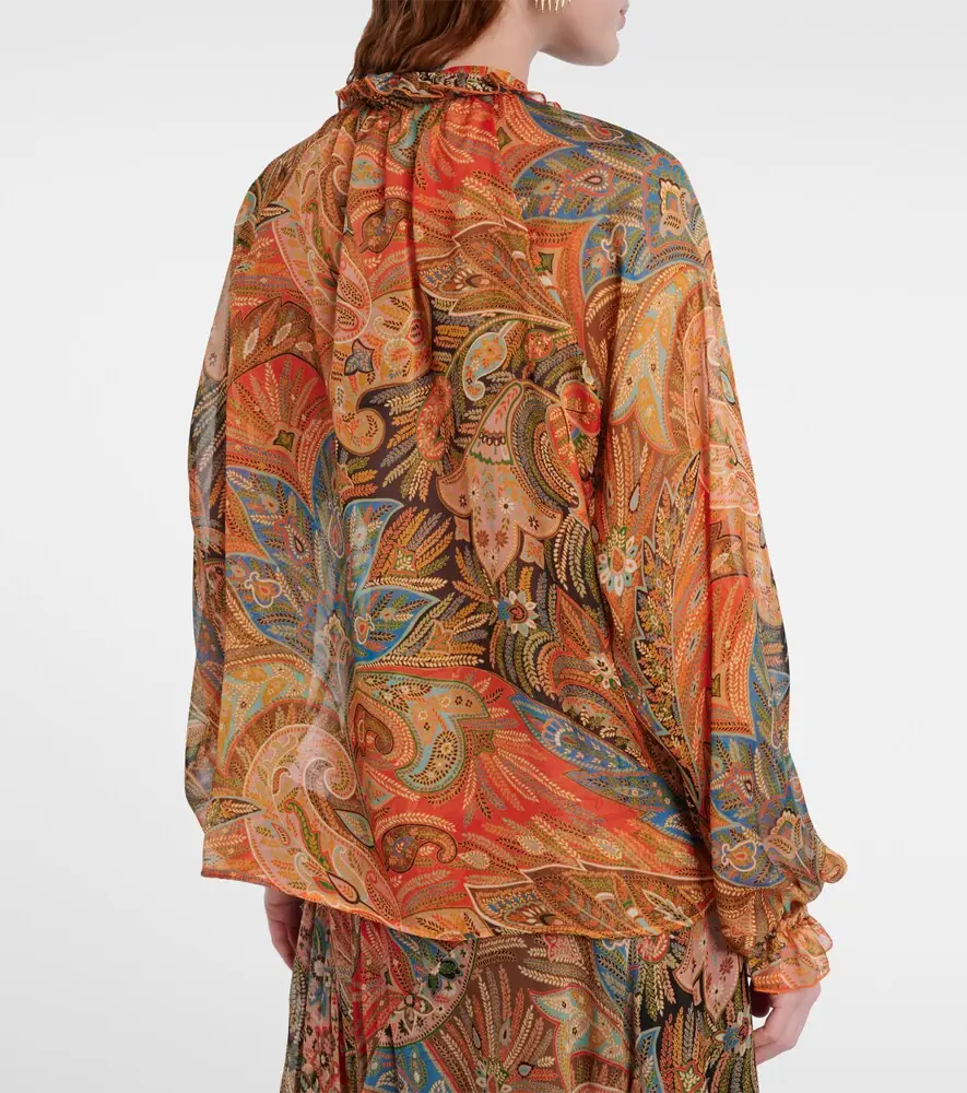 Etro Printed ruffled silk blouse | Thumbnail 3 Etro Printed ruffled silk blouse | Thumbnail 3