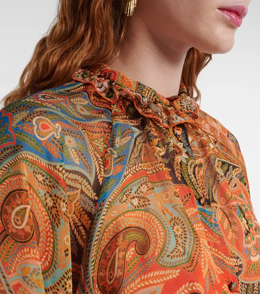 Etro Printed ruffled silk blouse | Thumbnail 4 Etro Printed ruffled silk blouse | Thumbnail 4