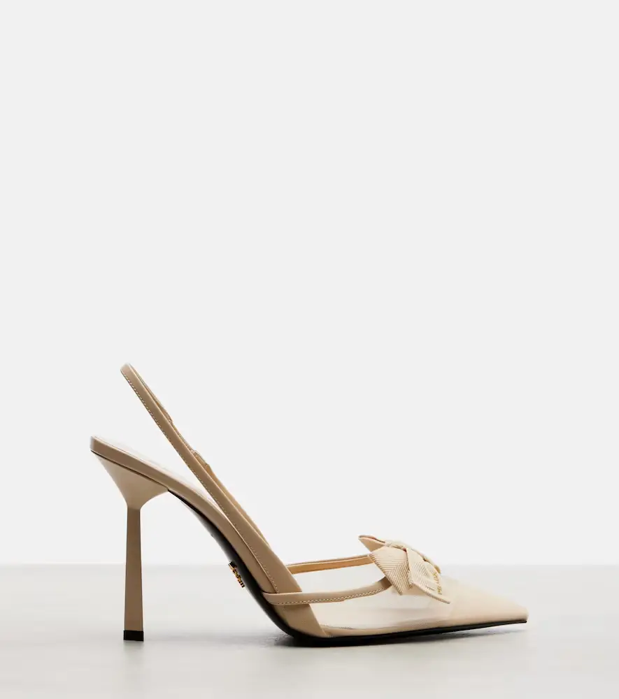 Prada Bow-detail mesh slingback pumps | Thumbnail 3 Prada Bow-detail mesh slingback pumps | Thumbnail 3