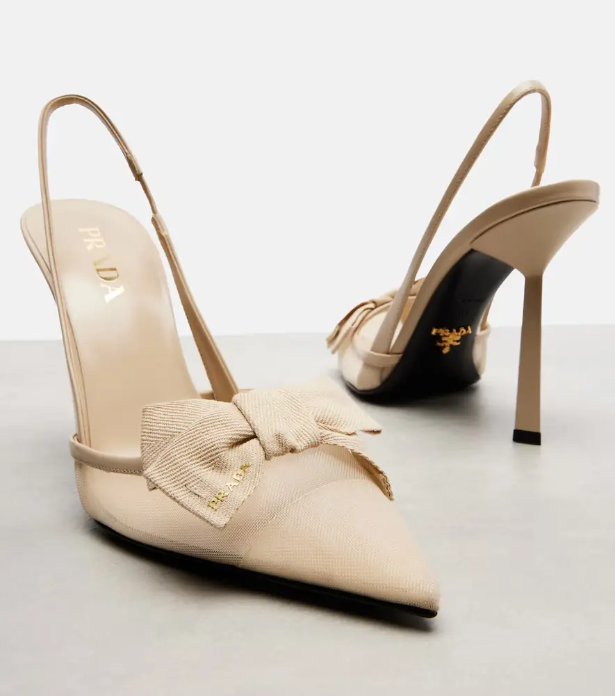Prada Bow-detail mesh slingback pumps | Thumbnail 4 Prada Bow-detail mesh slingback pumps | Thumbnail 4