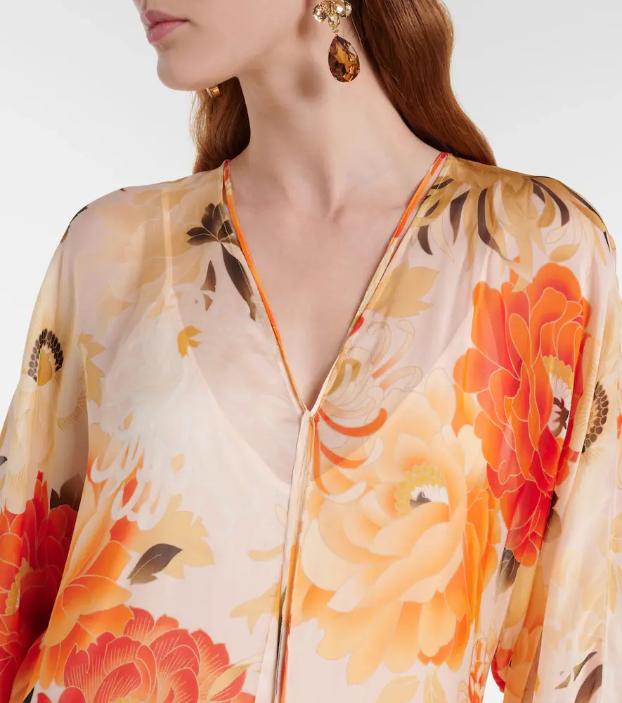 Max Mara Angus floral silk chiffon maxi dress | Thumbnail 5 Max Mara Angus floral silk chiffon maxi dress | Thumbnail 5