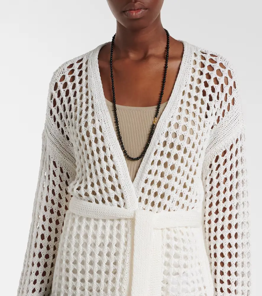 Max Mara Gelo open-knit cotton wrap cardigan | Thumbnail 2 Max Mara Gelo open-knit cotton wrap cardigan | Thumbnail 2