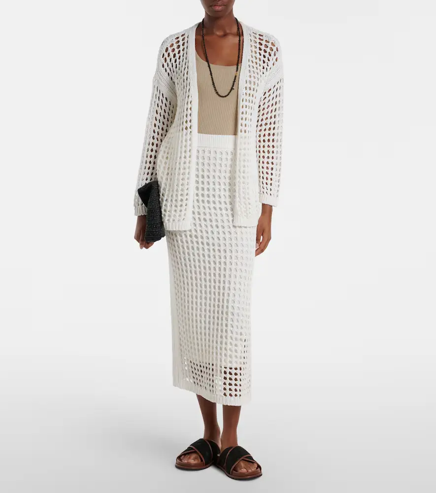 Max Mara Gelo open-knit cotton wrap cardigan | Thumbnail 3 Max Mara Gelo open-knit cotton wrap cardigan | Thumbnail 3