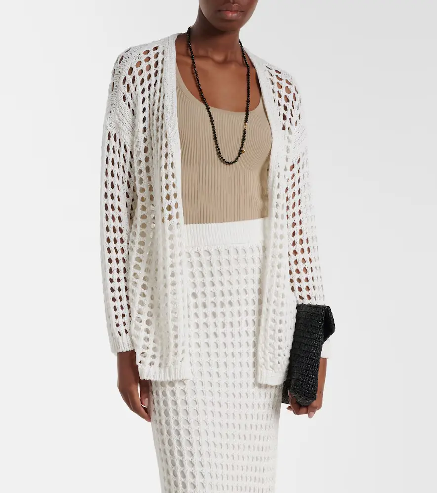Max Mara Gelo open-knit cotton wrap cardigan | Thumbnail 5 Max Mara Gelo open-knit cotton wrap cardigan | Thumbnail 5