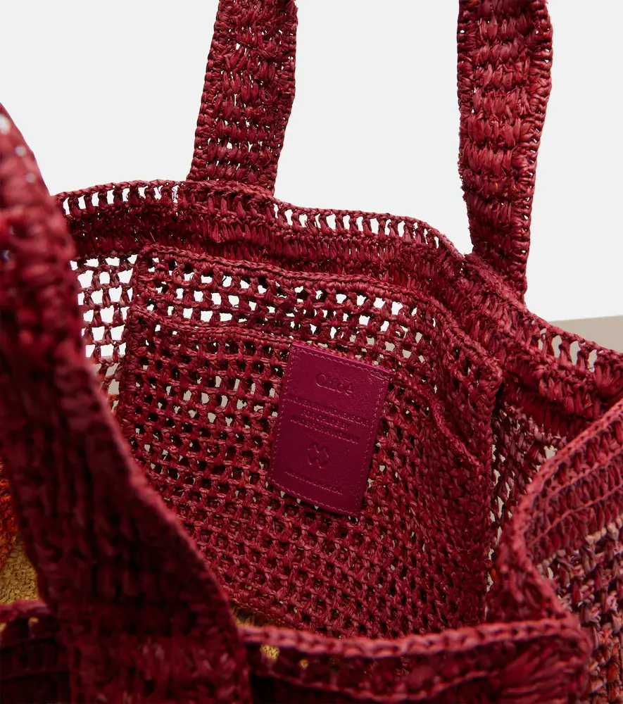 Chloe Chloé Summer Banana East-West raffia tote bag | Thumbnail 4 Chloe Chloé Summer Banana East-West raffia tote bag | Thumbnail 4