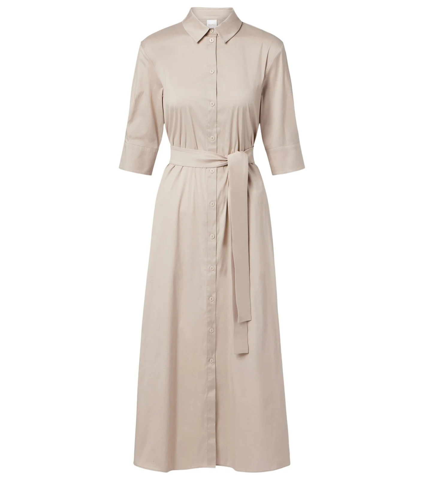 Cognac cotton-blend midi dress