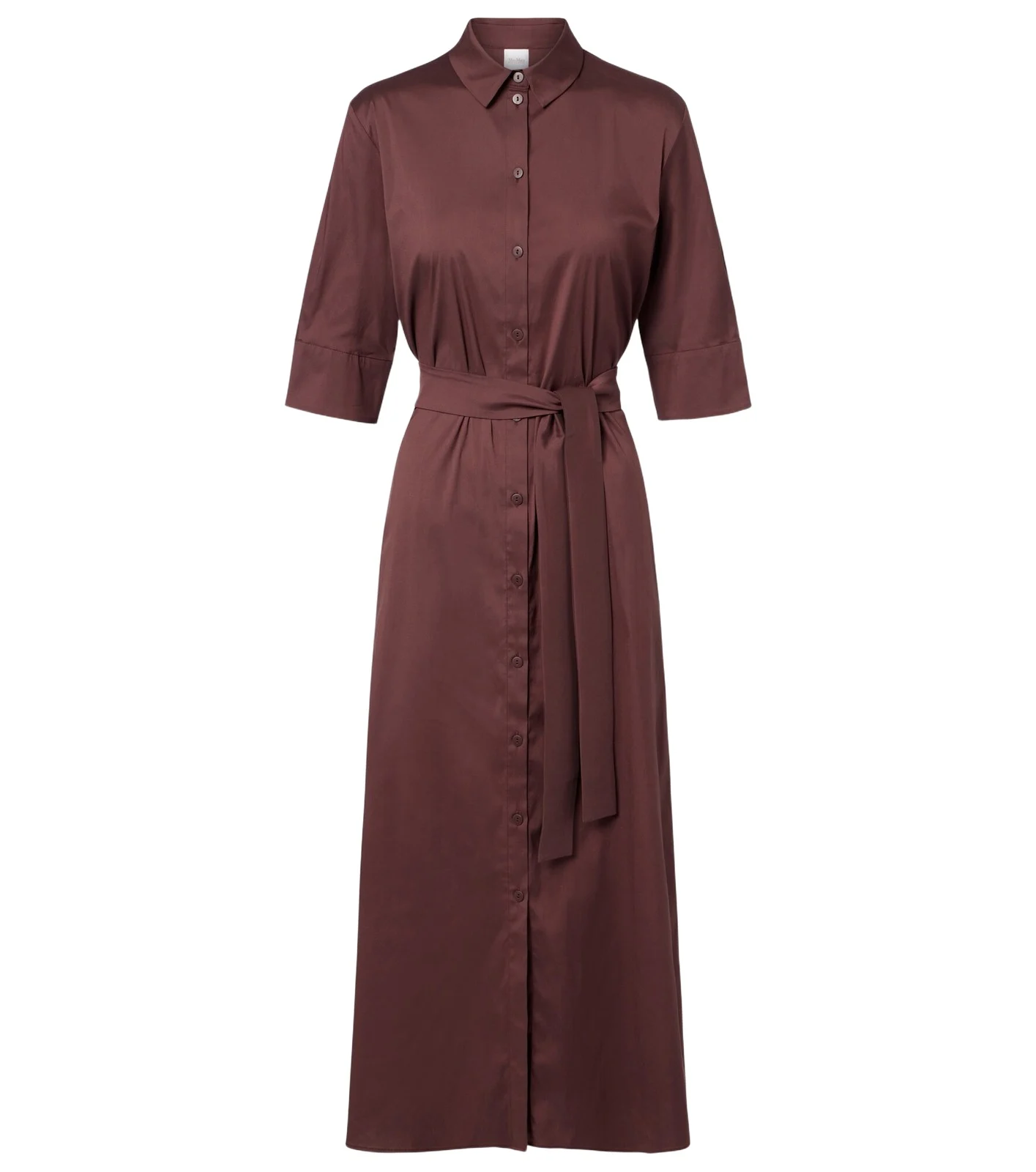 Cognac cotton-blend midi dress Cognac cotton-blend midi dress