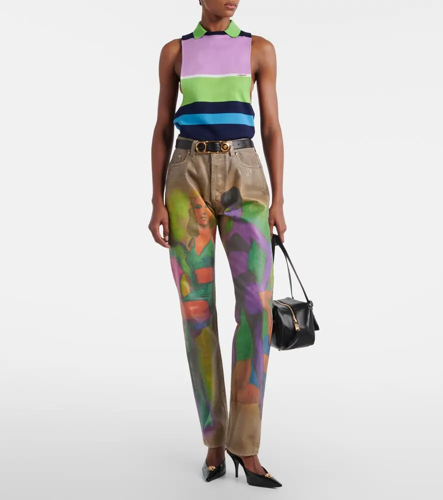 Versace Striped cotton jersey tank top | Thumbnail 3 Versace Striped cotton jersey tank top | Thumbnail 3
