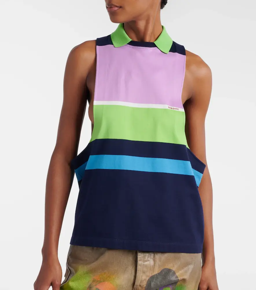 Versace Striped cotton jersey tank top | Thumbnail 5 Versace Striped cotton jersey tank top | Thumbnail 5