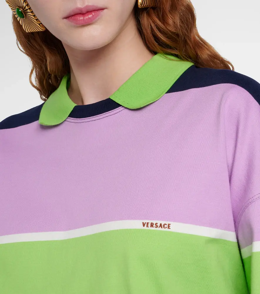 Versace Striped cotton jersey polo sweater | Thumbnail 4 Versace Striped cotton jersey polo sweater | Thumbnail 4