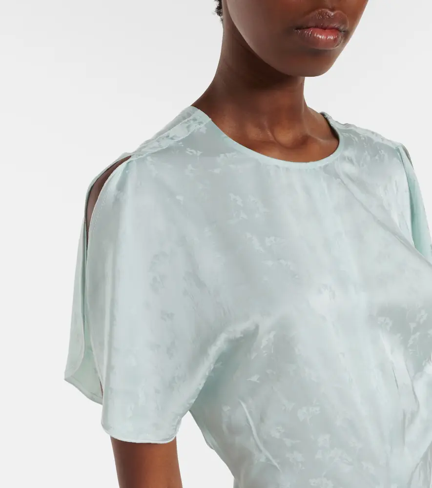 Victoria Beckham Gathered jacquard midi dress | Thumbnail 3 Victoria Beckham Gathered jacquard midi dress | Thumbnail 3