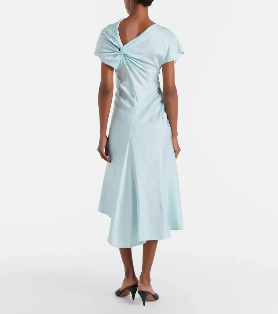 Victoria Beckham Asymmetric floral midi dress | Thumbnail 2 Victoria Beckham Asymmetric floral midi dress | Thumbnail 2