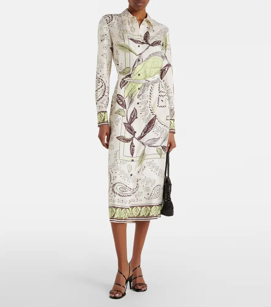 Tory Burch Belted printed silk midi dress | Thumbnail 4 Tory Burch Belted printed silk midi dress | Thumbnail 4