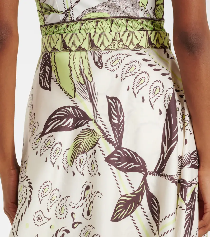 Tory Burch Printed silk satin midi skirt | Thumbnail 3 Tory Burch Printed silk satin midi skirt | Thumbnail 3