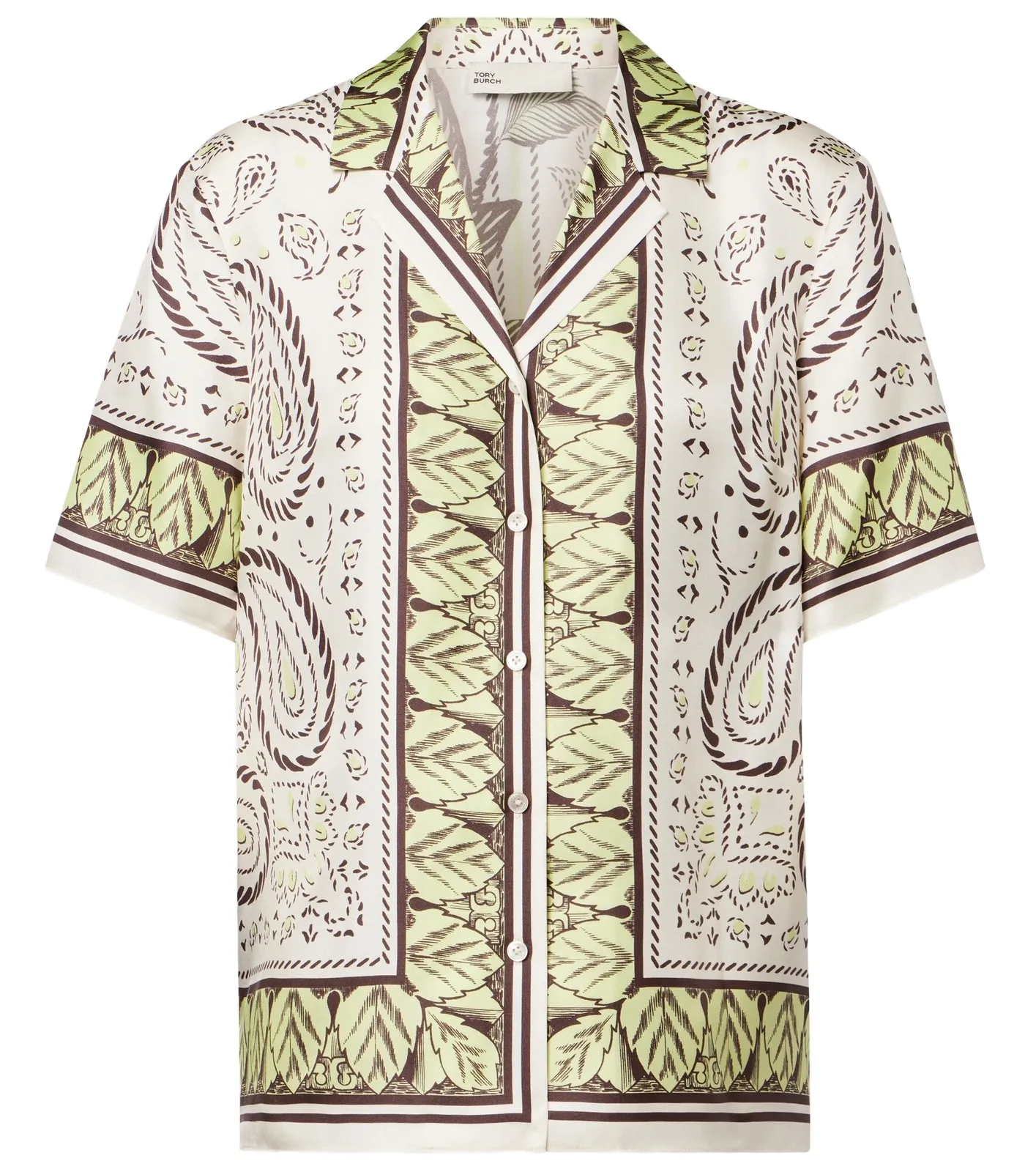 Printed silk bowling shirt