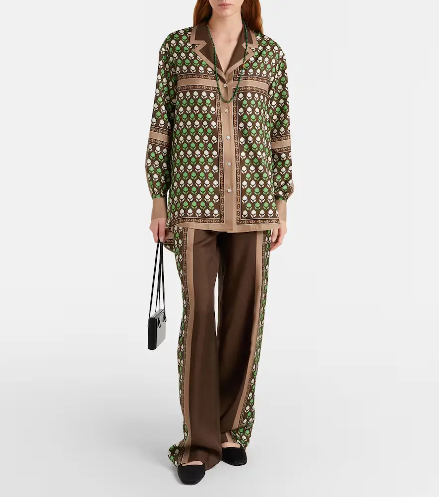 Tory Burch Printed silk twill palazzo pants | Thumbnail 2 Tory Burch Printed silk twill palazzo pants | Thumbnail 2