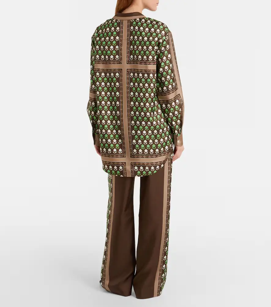 Tory Burch Printed silk twill palazzo pants | Thumbnail 3 Tory Burch Printed silk twill palazzo pants | Thumbnail 3
