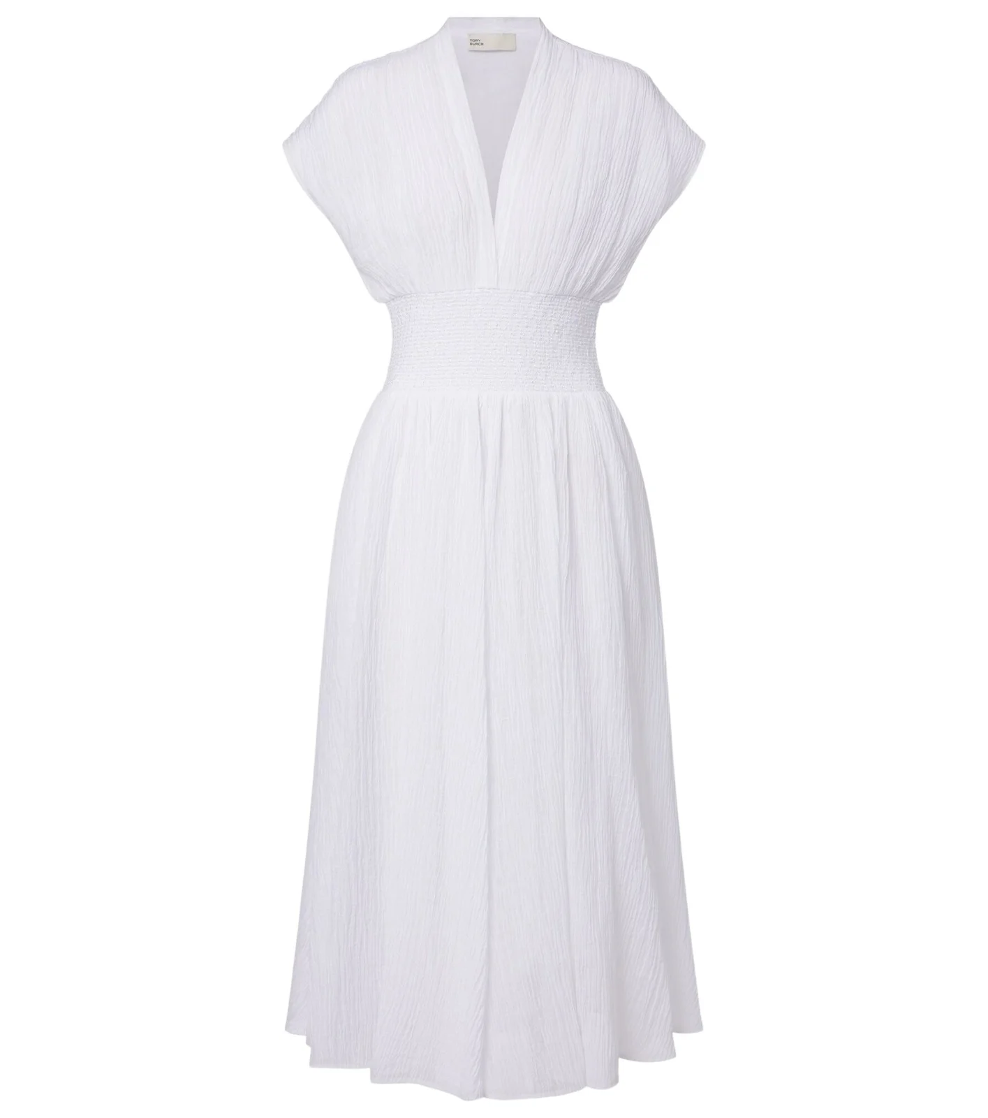Linen and cotton midi dress