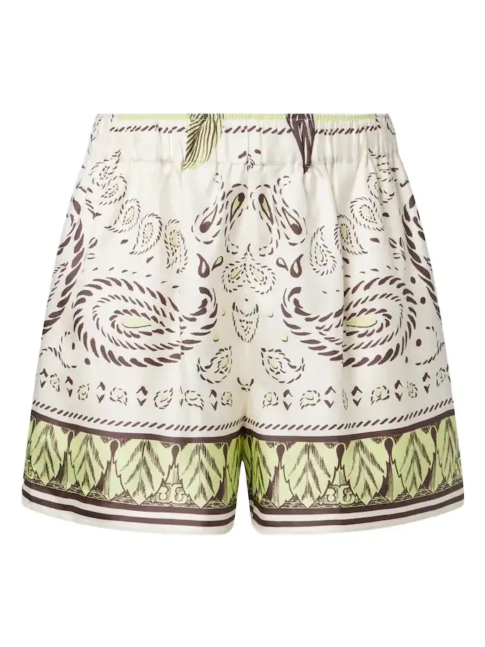 Printed silk shorts
