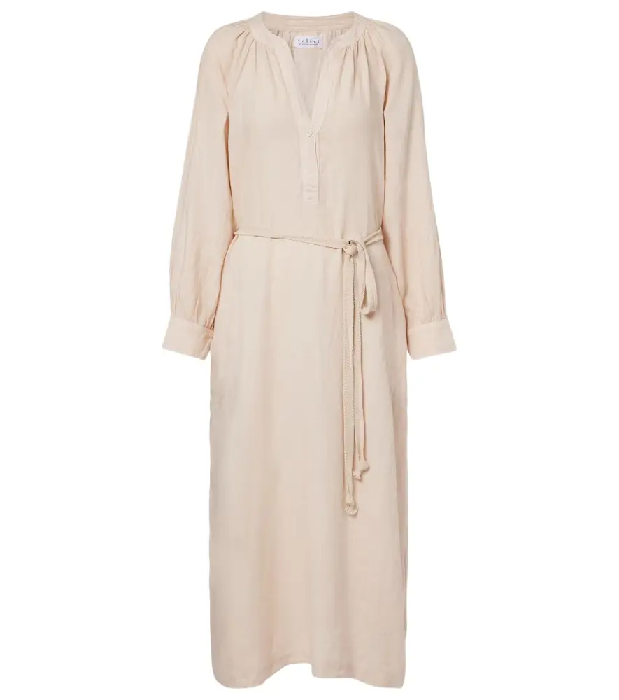 Velvet Dakota linen maxi dress