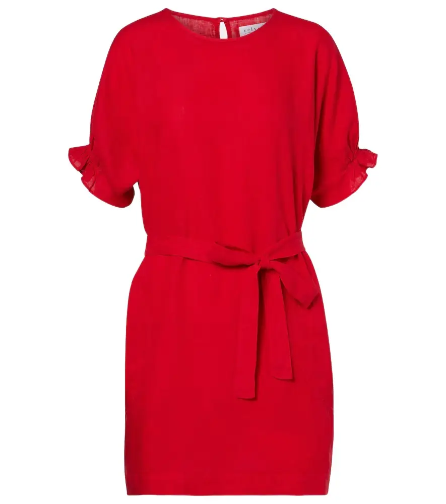 Velvet Vivian belted linen minidress