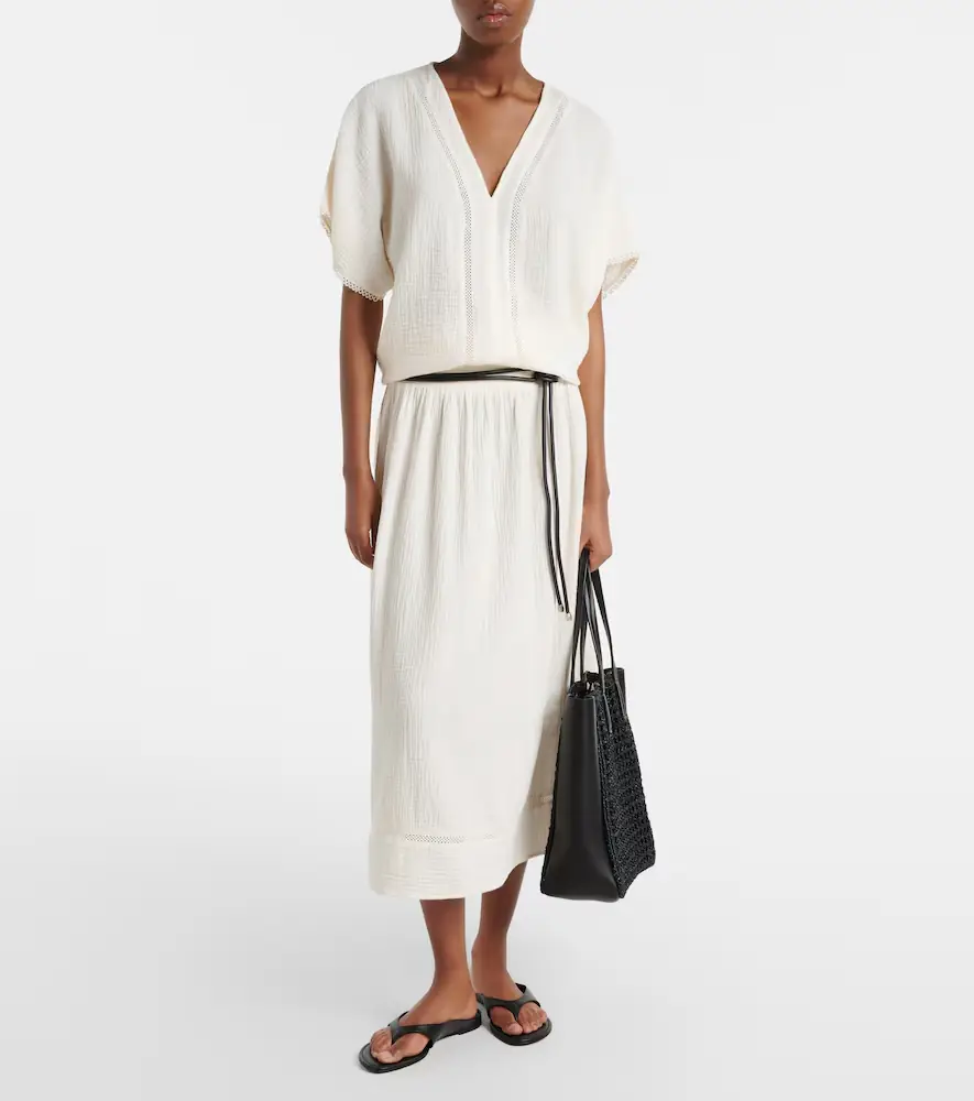 Velvet Mazie cotton gauze midi skirt | Thumbnail 5