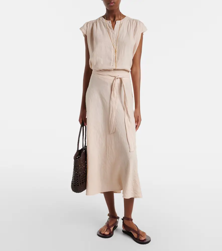 Velvet Malina linen midi skirt | Thumbnail 3