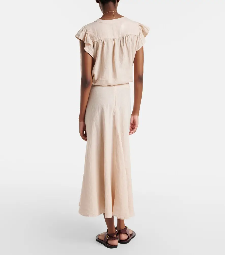Velvet Malina linen midi skirt | Thumbnail 4