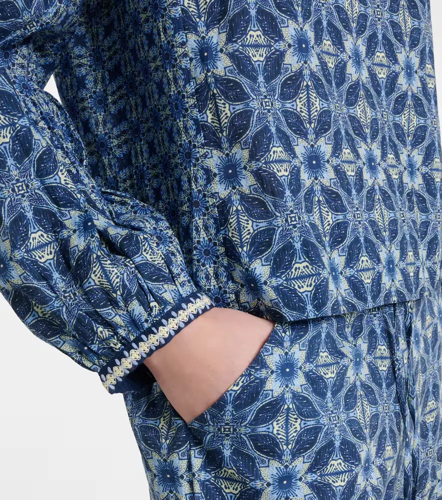 Velvet Claudie printed cotton blouse | Thumbnail 4