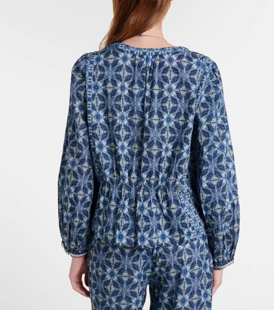 Velvet Claudie printed cotton blouse | Thumbnail 6