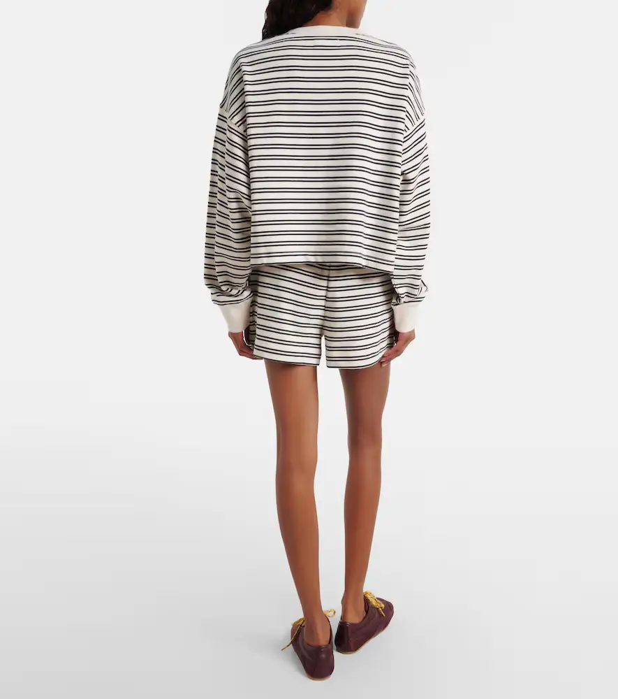 Velvet Amy striped cotton jersey shorts | Thumbnail 4