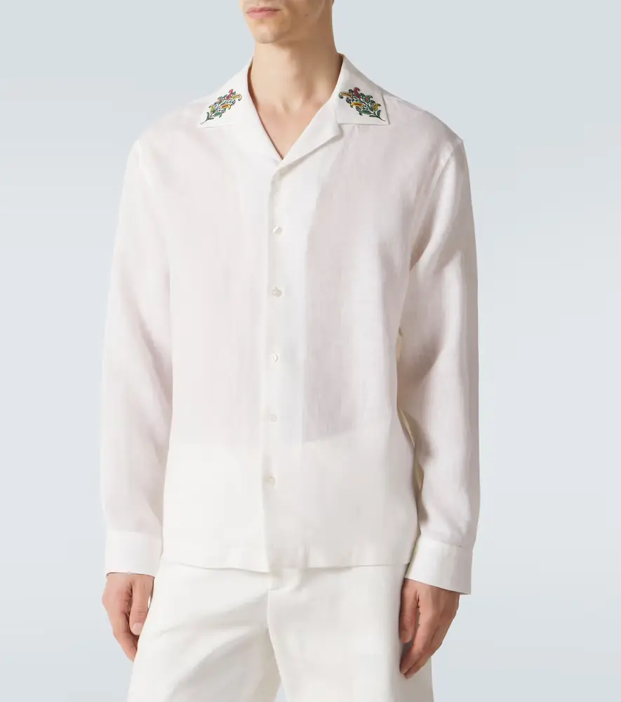 Etro Paisley embroidered linen shirt | Thumbnail 6