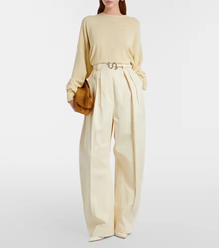 Sportmax Idoneo cotton gabardine wide-leg pants | Thumbnail 3