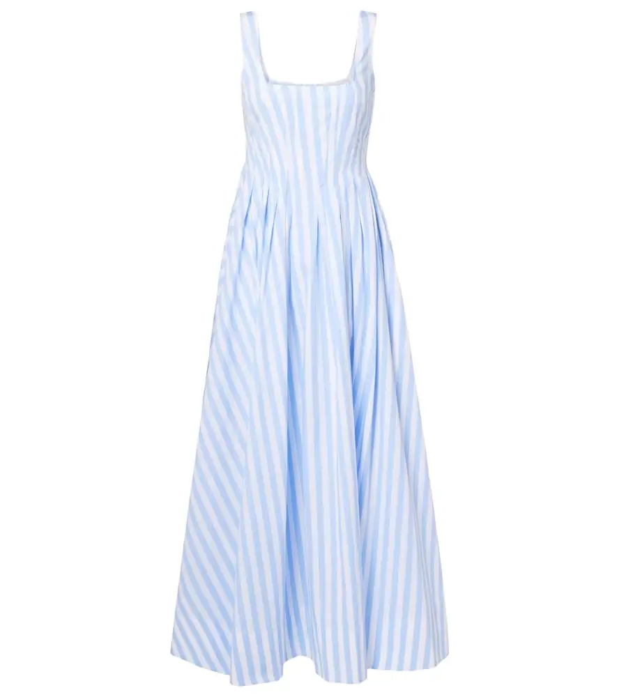 Sportmax Filmato striped cotton poplin midi dress