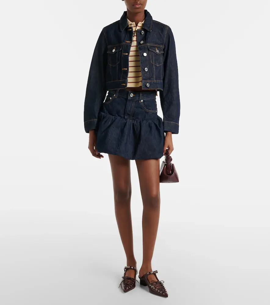 Ganni Cropped denim jacket | Thumbnail 5