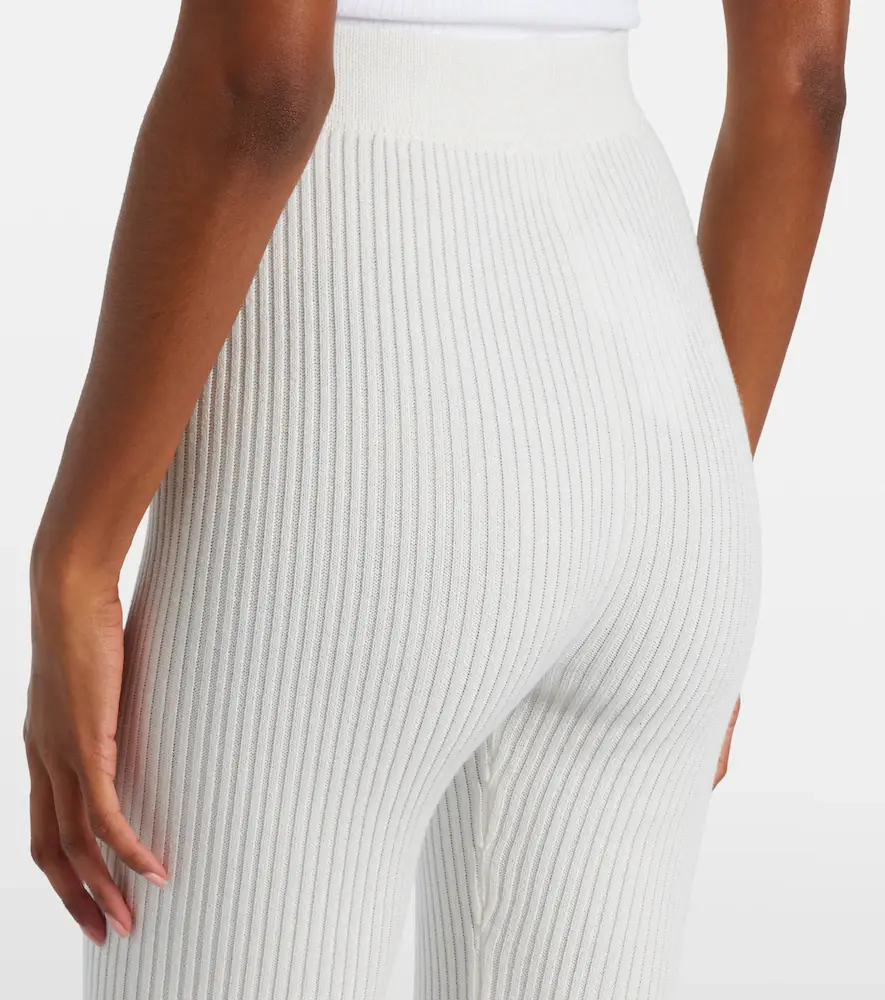 Ganni Crochet-trimmed ribbed cotton-blend capri pants | Thumbnail 2