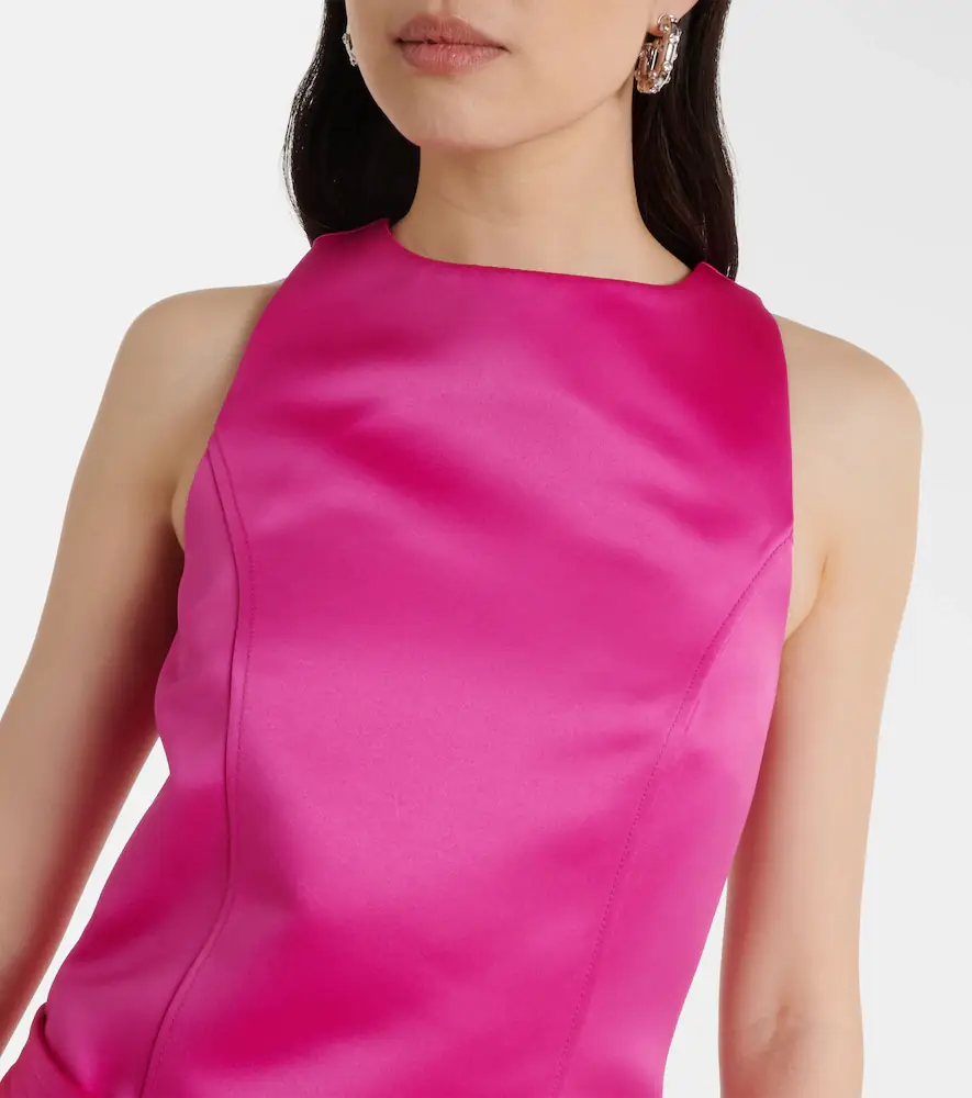 Ganni Belted satin midi dress | Thumbnail 3