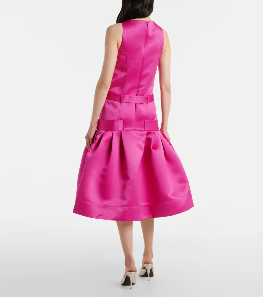 Ganni Belted satin midi dress | Thumbnail 5