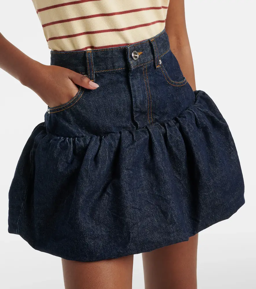 Ganni Gathered denim miniskirt | Thumbnail 4 Ganni Gathered denim miniskirt | Thumbnail 4